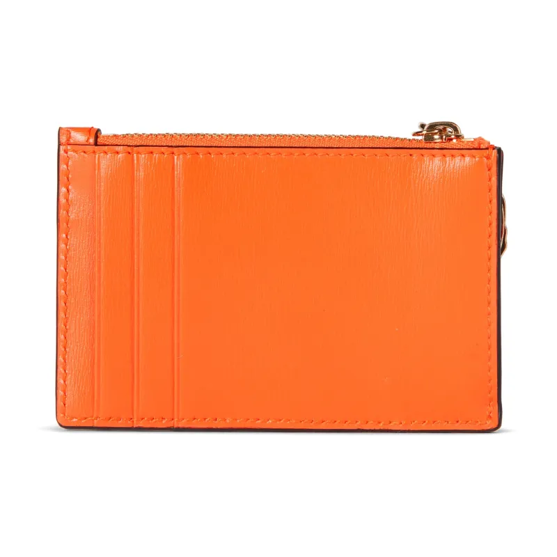 GUCCI Canvas With Leather Trim Card Holder Women's Orange-2