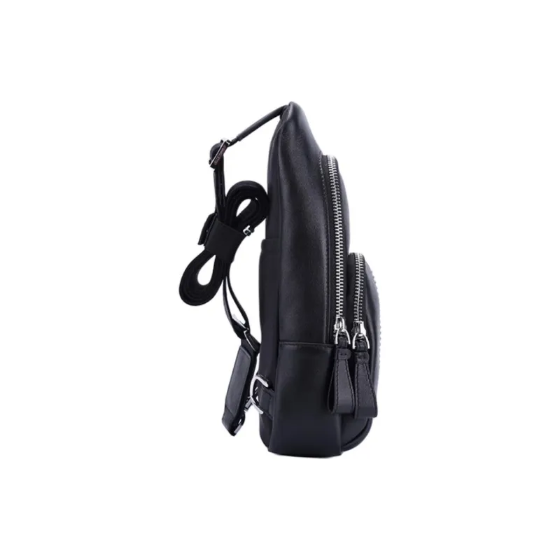 ELLE HOMME Cow Leather Crossbody Bags Sling Bags Regular Men's Black-2