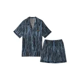 Short-Sleeved Shorts (Men's) Blue Glass Pattern Clothing Sets