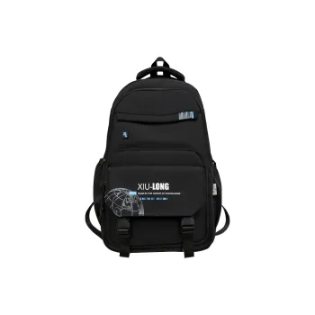 Travel Nylon Backpack Regular Unisex Black/Dark Gray/Light Gray/Dark Blue