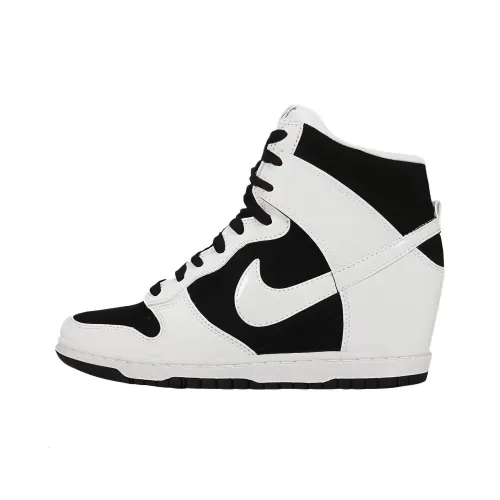 Nike Dunk Sky Hi Essential Anti Slip Wear Resistant High Top Casual Shoes Women's Black White