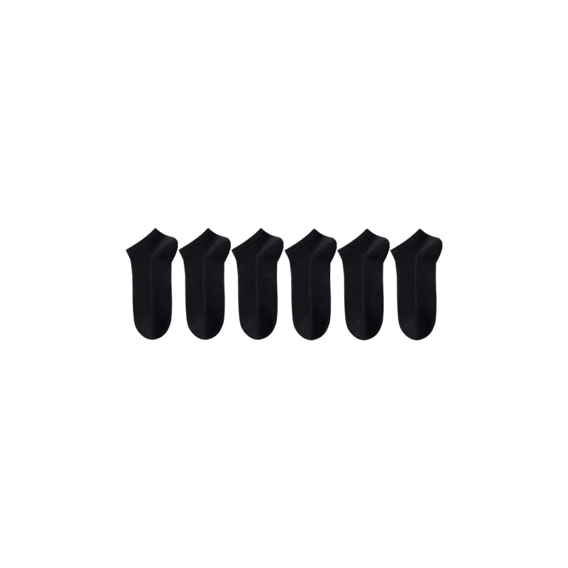 H YXIANG Ankle Socks Men's 6 Pack Black-0