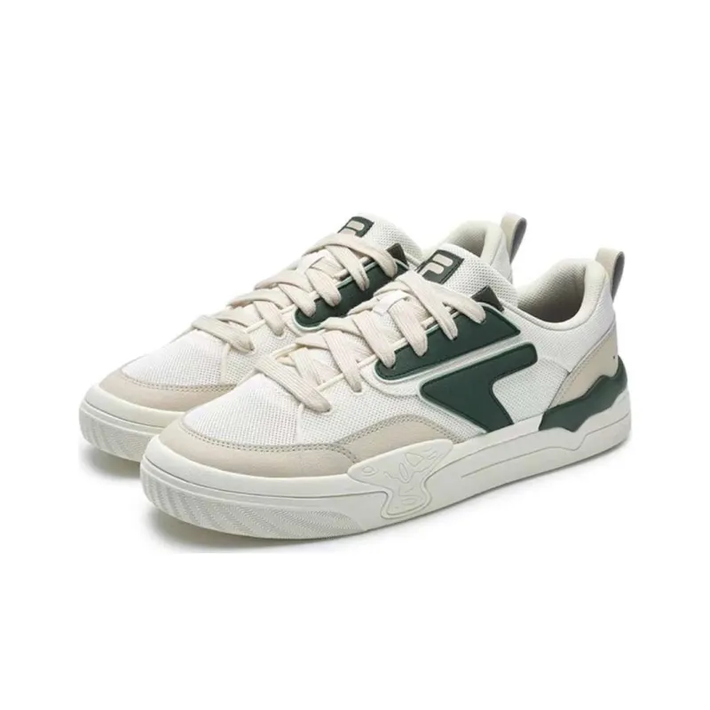 FILA FUSION Balance Lightweight Breathable Low Top Skateboard Shoes Men's White Beige Yellow-2