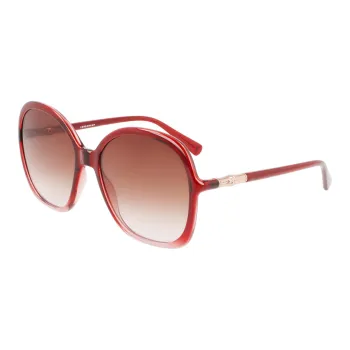LONGCHAMP Irregular Shape Sunglasses Women's Red