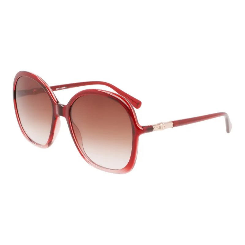 LONGCHAMP Irregular Shape Sunglasses Women's Red-0