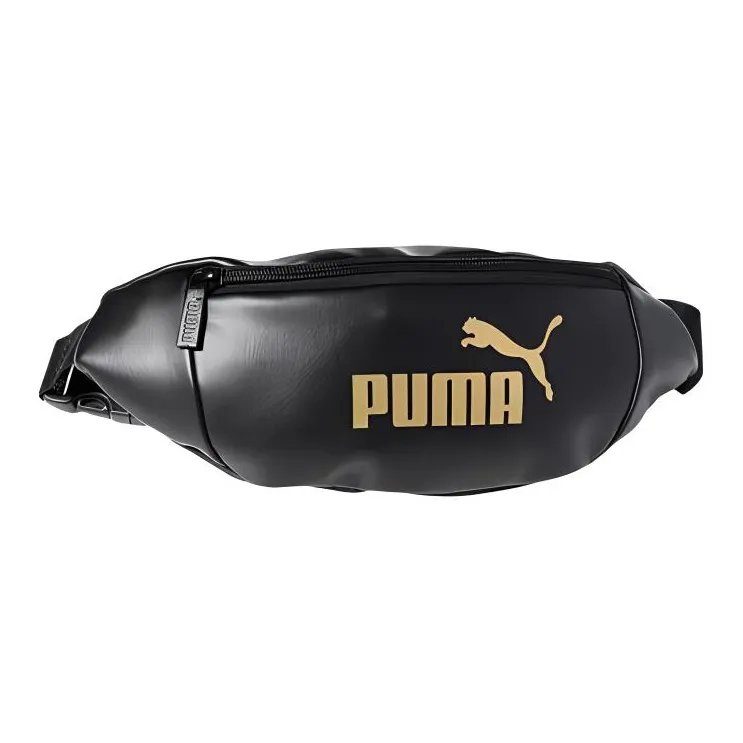 PUMA Artificial Leather Sling Bag, Fanny Pack Regular Women's Black Gold-2