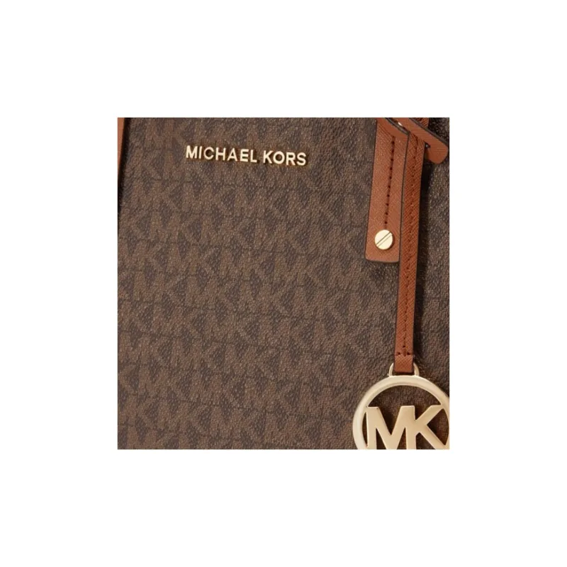 MICHAEL KORS Jet Set Travel Artificial Leather Tote Bag, Shopping Bag, Shoulder Bag Trumpets Women's Dark Brown-3