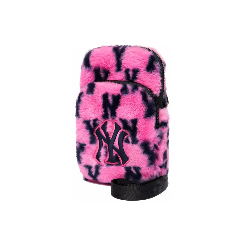 MLB Monogram Collection Polyester Cell Phone Pouch, Shoulder Bag, Crossbody Bag Regular Women's Pink Leopard Print-2