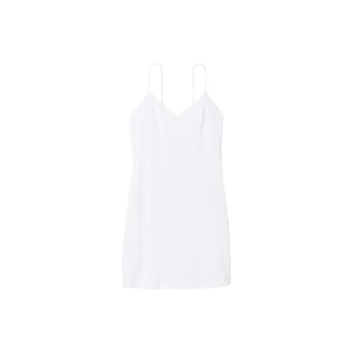 Victoria's Secret PINK/VICTORIA'S SECRET Lace Trim Pointelle Short Slip/W Nightgown Women's White