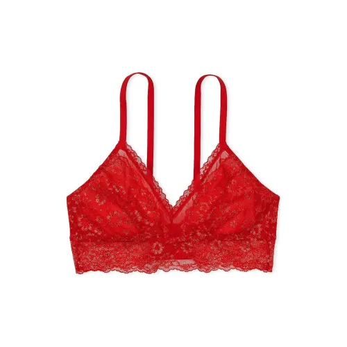 Victoria's Secret Curvy Posey Lace Wireless Bralette Lipstick Bra Women's Red