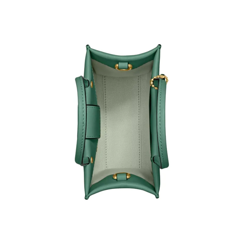 COACH Cashin Glove Tanning Tote Bag Shopping Bag Handbag Shoulder Bag Crossbody Bag Mini Women's Brass & Bright Green-2