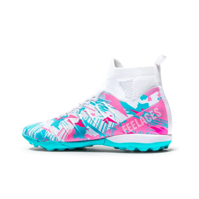 FEELACES Soccer Shoes Unisex Ice Sharp White, Pink Climb 1.0-35