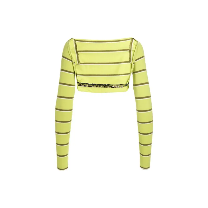 EMILIO PUCCI Striped Long Sleeved Cropped Top-1