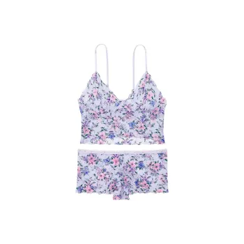 Victoria's Secret PINK Lace Cami & Shortie Set/Floral Underwear Set Women's Multicolor