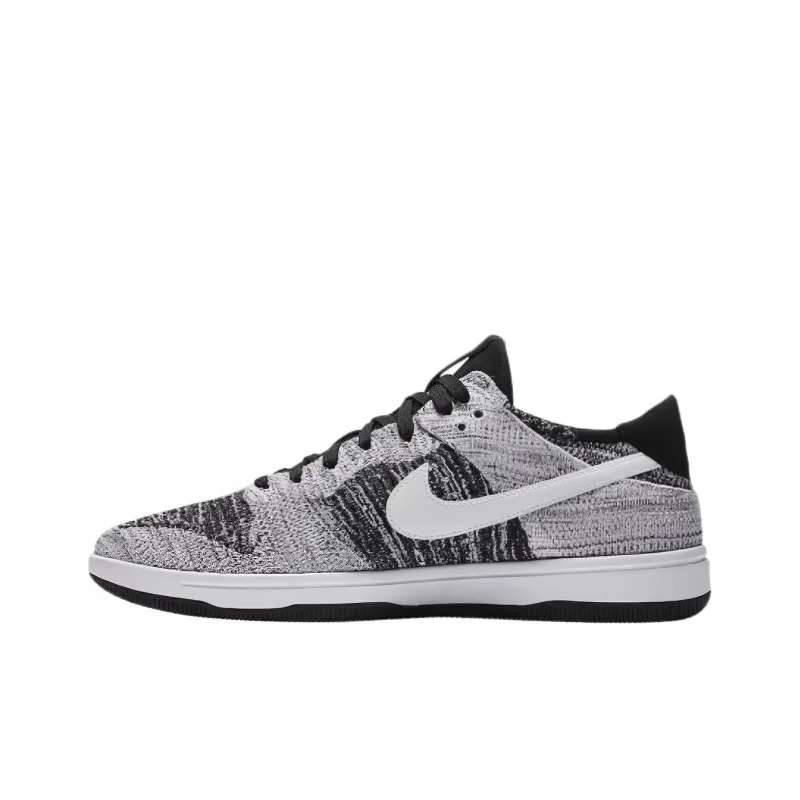 Nike Dunk Low Flyknit Warm Slip Resistant Low Top Skateboard Shoes Unisex Gray-0