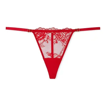 Victoria's Secret VERY SEXY Lace Adjustable V-String Panty Underpants Women's 1 Pack Red