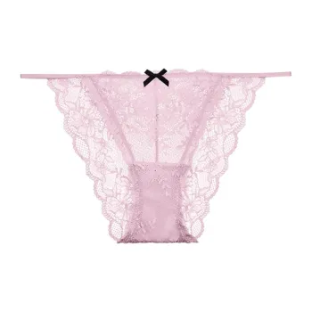 Victoria's Secret PINK Floral Lace Overlay With Fine Ribbon Bikini/TF Underpants Women's 1 Pack Taro Pink