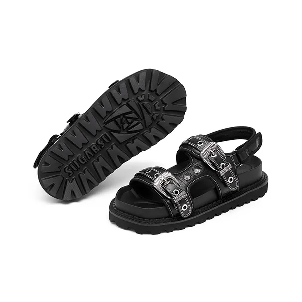 SUGARSU Beach Sandals Women's Black-4