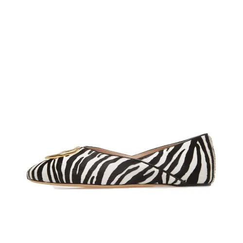 BALLY Emblem Zebra-estampill Leather Ballerinas