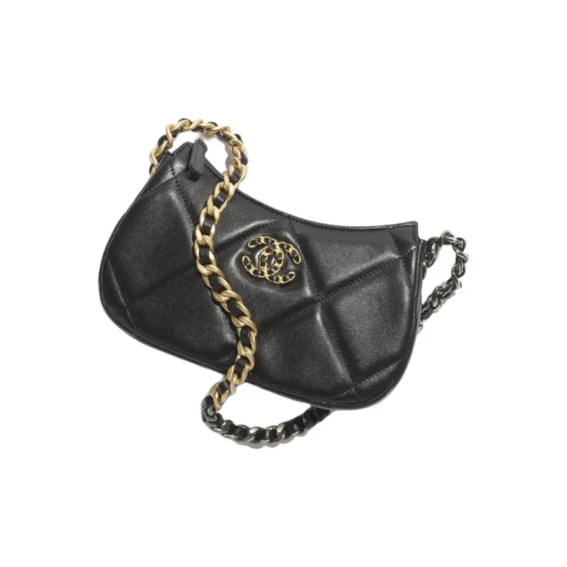 CHANEL Bright Color Lambskin Crossbody Bag, Shoulder Bag Unisex Black-1