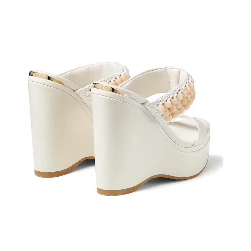 Jimmy Choo Amoure Beaded Wedge Sandals-3