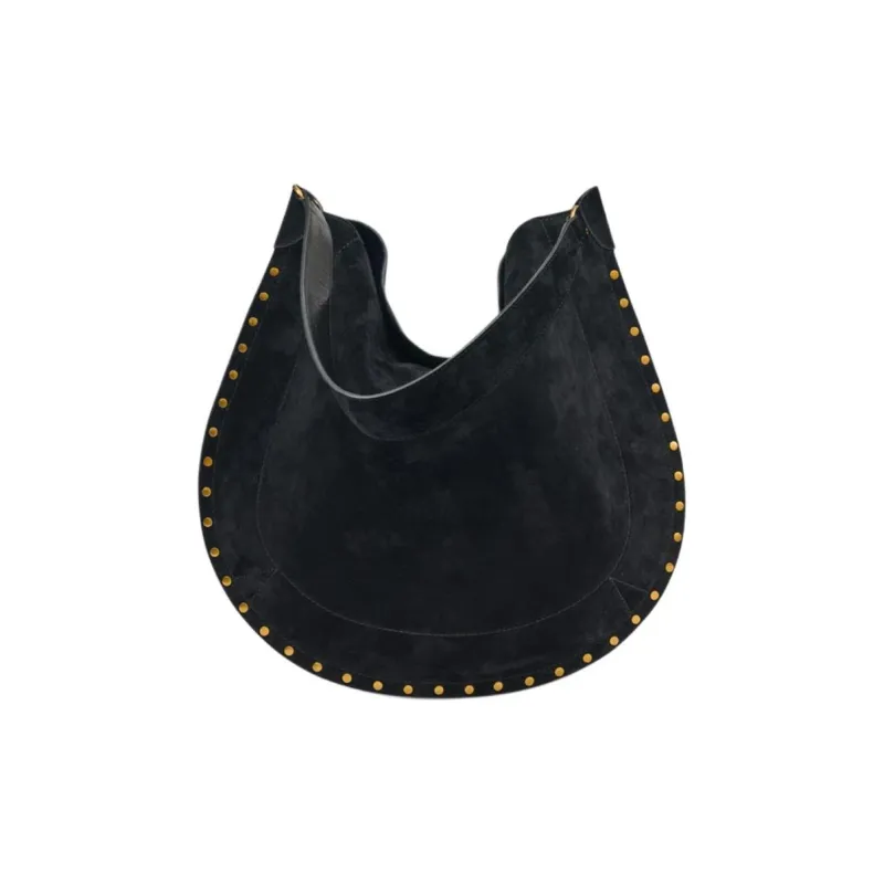 ISABEL MARANT Soft Velvet Calfskin Hobo Bag, Handbag, Shoulder Bag Women's Black-1