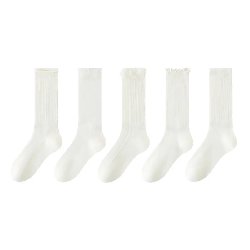 MIIOW Mid Calf Socks Women's 5 Pack-0