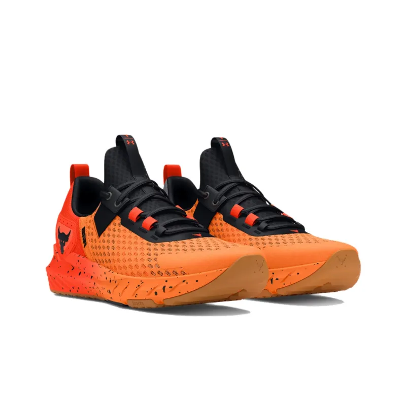 Under Armour Project Rock BSR 4 Cushioning Wear Resistant Low Top Training Shoes Men's Orange Black-2