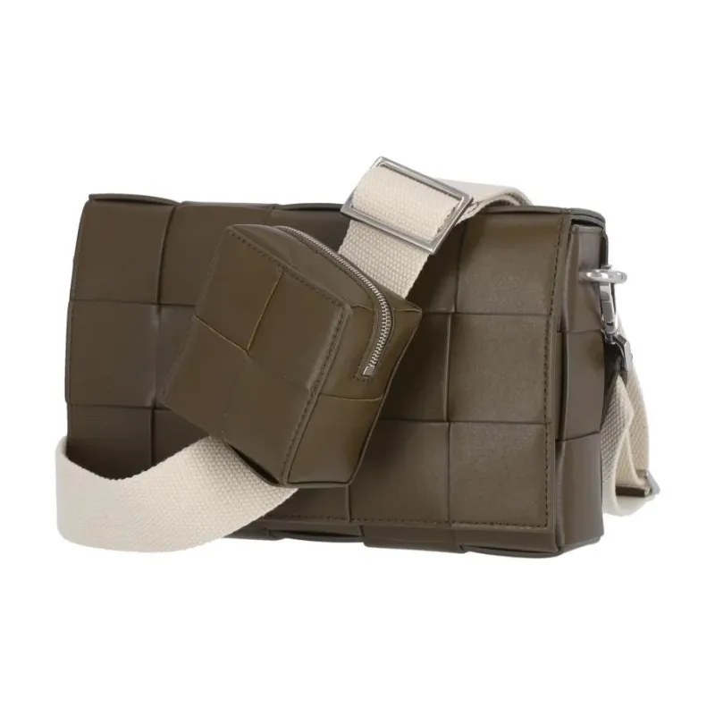 Bottega Veneta Leather Crossbody Bag Shoulder Bag Men's Green-1