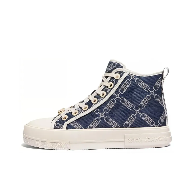 MICHAEL KORS Slip Resistant High Top Skateboard Shoes Women's Marine Blue-0