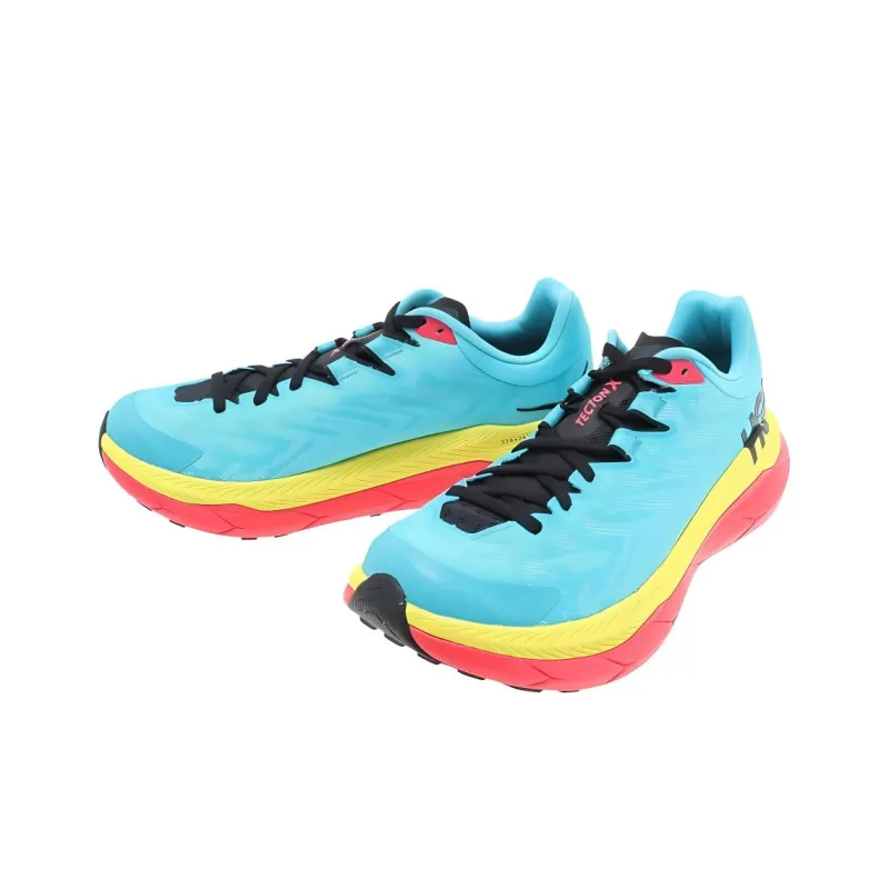 HOKA ONE ONE Cushioning Slip Resistant Low Top Casual Running Shoes Unisex Blue Yellow-2