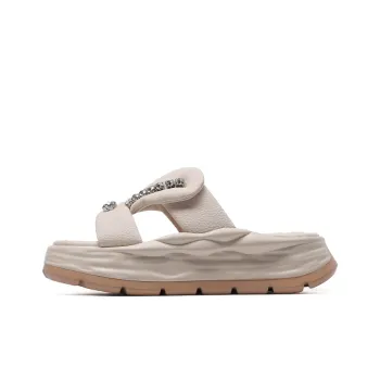 KEJIANNI PU Polyurethane Rhinestone Slip-Resistant Slide Slippers Women's