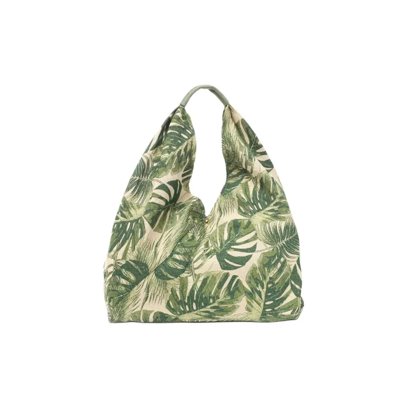 Folli Follie Cotton Hobo Bag One Shoulder Handbags Unisex Green-0