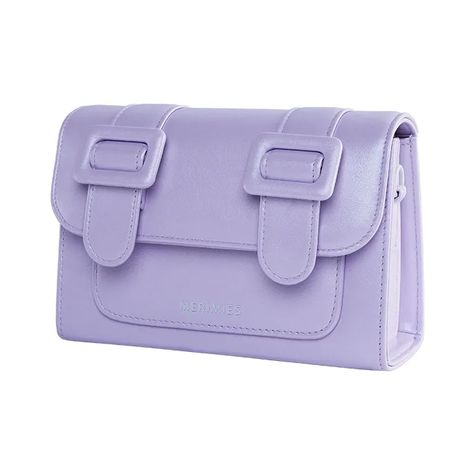 MERIMIES Thai Satchel Bag PU Shoulder Bag Women's Purple-3