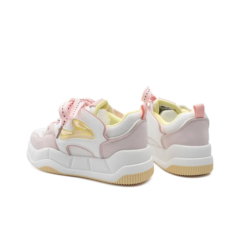 Warrior Wear Resistant Slip Resistant Low Top Skateboard Shoes Women's Beige Light Pink Red Yellow-4