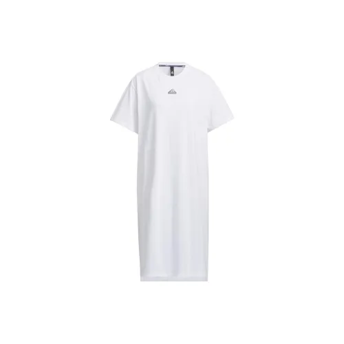 Adidas Clothing Short-Sleeved Dresses Women's White