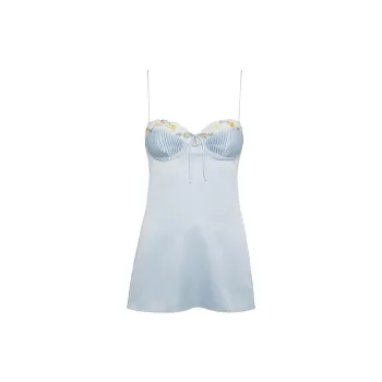 Victoria's Secret FOR LOVE & LEMONS Paloma Slip DressBaby Blue Nightgown Women's Blue