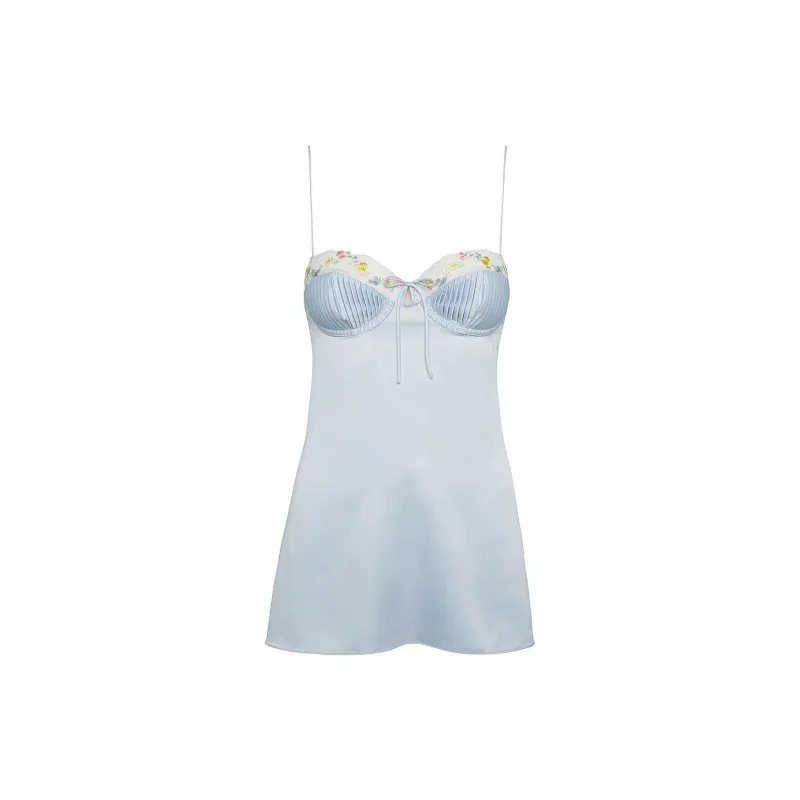 Victoria's Secret FOR LOVE & LEMONS Paloma Slip DressBaby Blue Nightgown Women's Blue-0