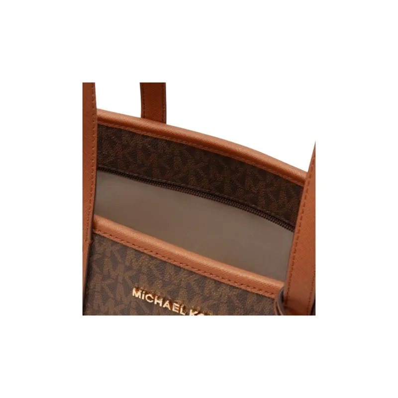 MICHAEL KORS Jet Set Travel Artificial Leather Tote Bag, Shopping Bag, Shoulder Bag Trumpets Women's Dark Brown-4