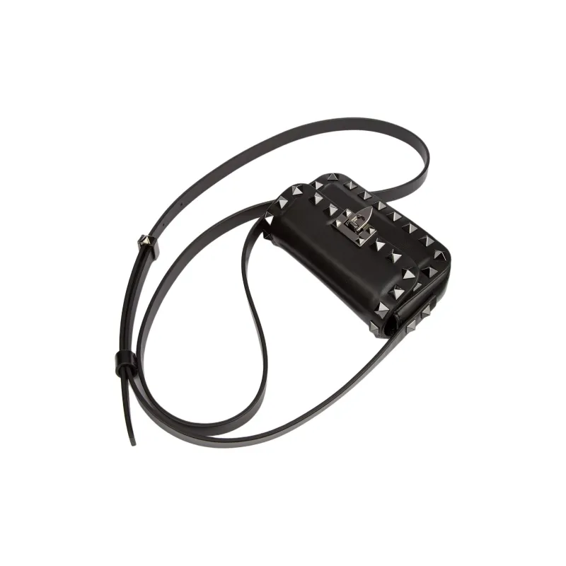 Valentino Rockstud Mini Shoulder Shoulder Bag Black-4