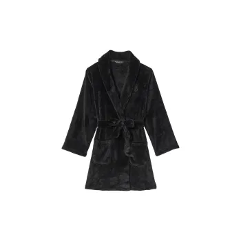 Victoria's Secret FOR LOVE & LEMONS Roja Slip Dress/Black Pajama Robe Women's Black