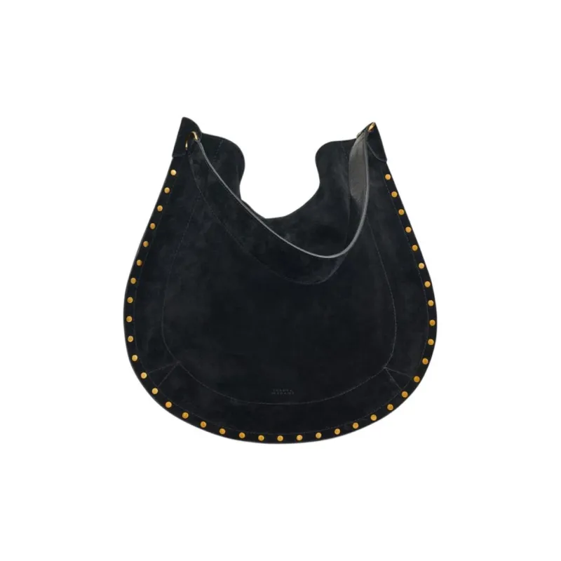 ISABEL MARANT Soft Velvet Calfskin Hobo Bag, Handbag, Shoulder Bag Women's Black-2