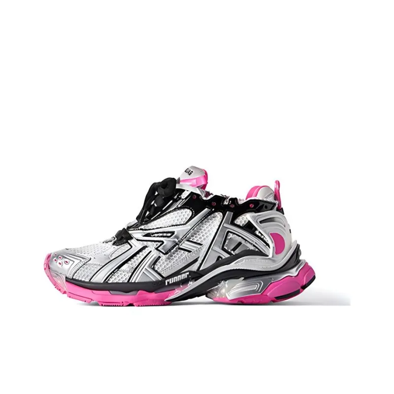 Balenciaga Runner Sneakers 'Silver White Pink Mesh And Nylon' Women's-0