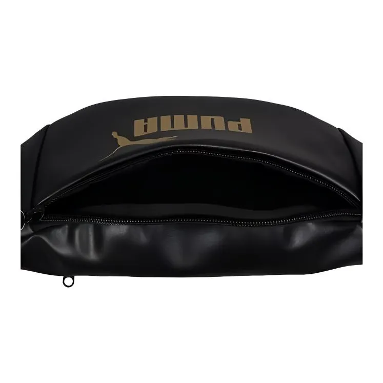 PUMA Artificial Leather Sling Bag, Fanny Pack Regular Women's Black Gold-4