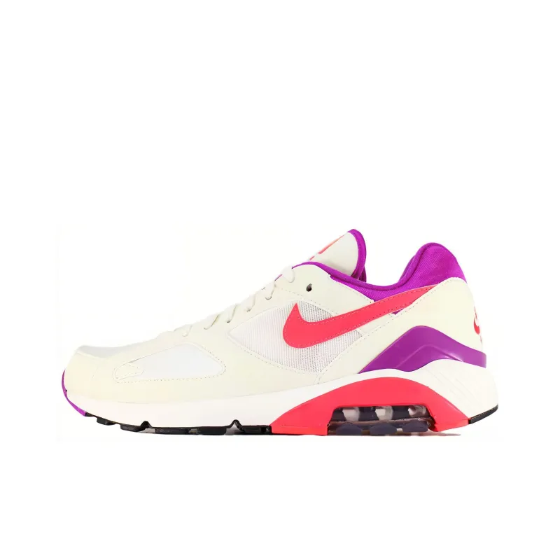 Nike Air Max 180 Cushioning, Wear Resistant Low Top Running Shoes Men's White Red-0
