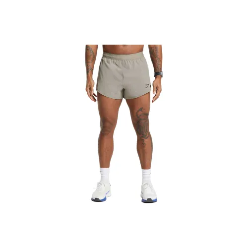 GYMSHARK Casual Shorts Men Linen Brown