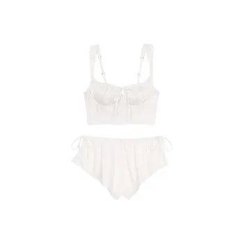 Victoria's Secret DISCOVER Satin Corset Top & Shorts Set/CW Pajama Set Women's Coconut White