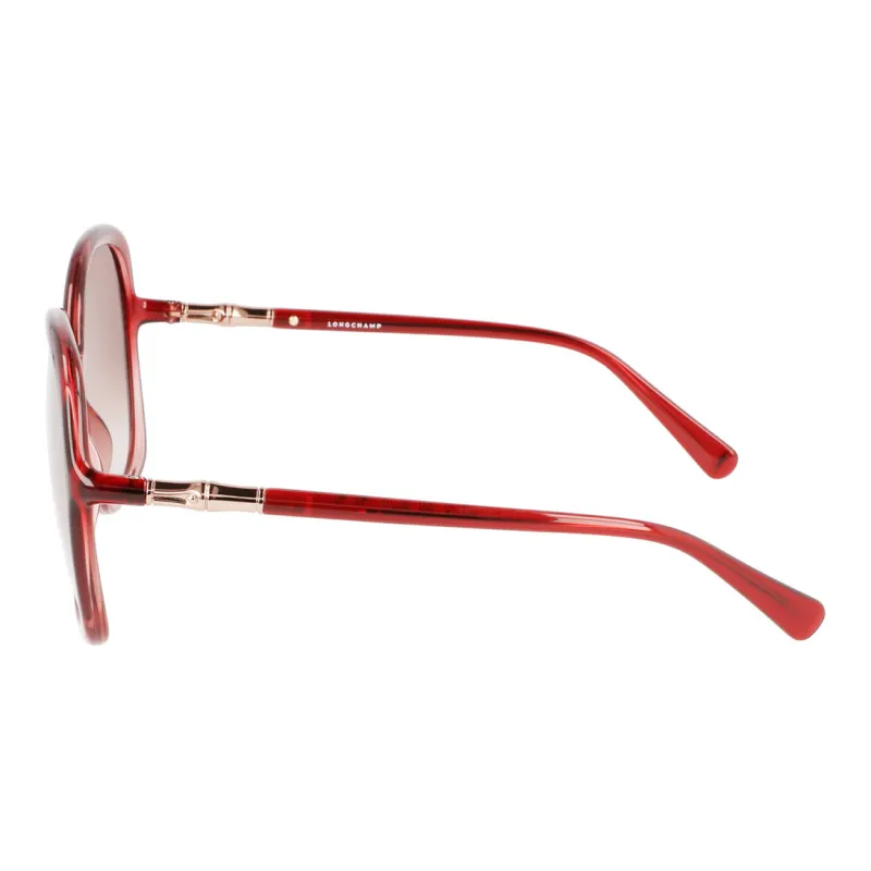 LONGCHAMP Irregular Shape Sunglasses Women's Red-7