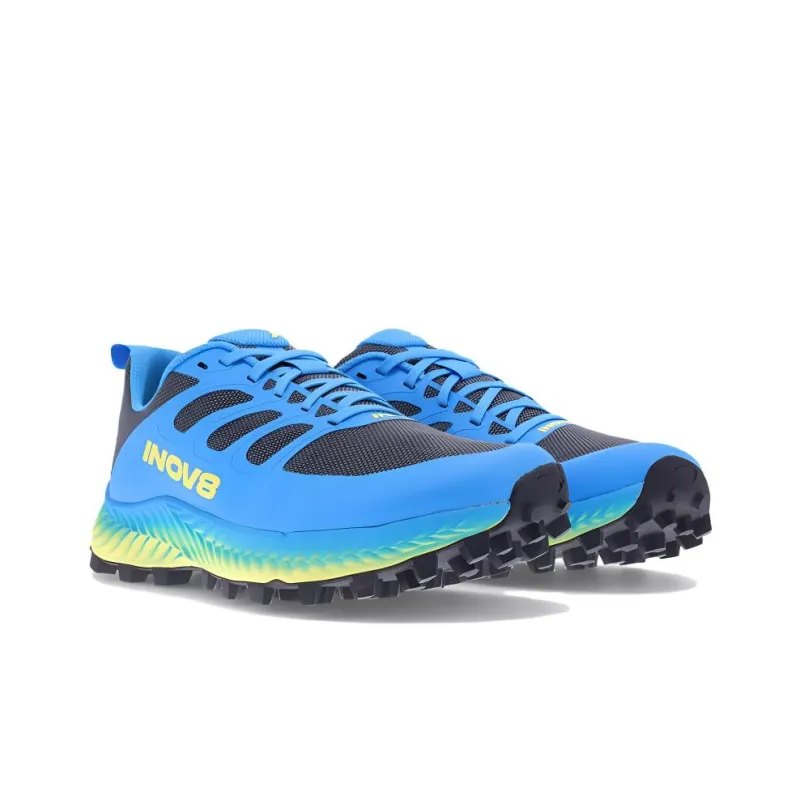 INOV-8 Cushioned Slip-Resistant Low-Top Trail Running Running Shoes Men's Blue Gray Yellow-2