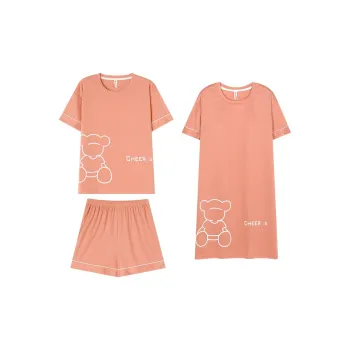 Follow The United States Pajama Set Without Pads Style Women's Light Orange
